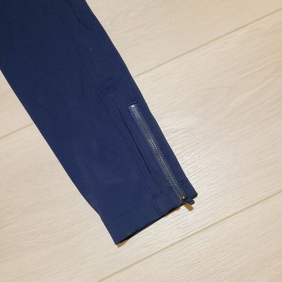 Athleta Pants XL Navy Blue Stretch‎ Ankle Zippers Pockets Pull-On - Picture 5 of 12